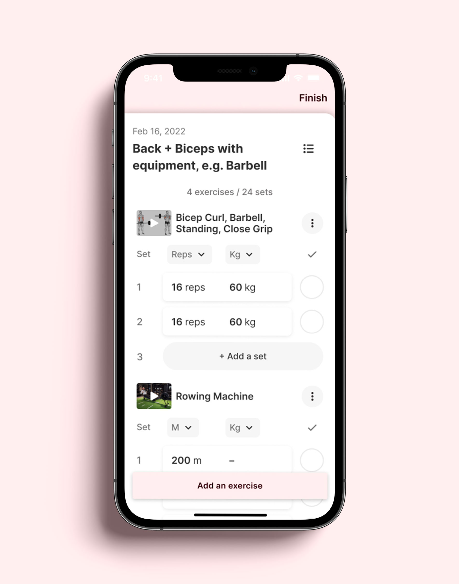 A mockup of the coaching app showcasing the different features.